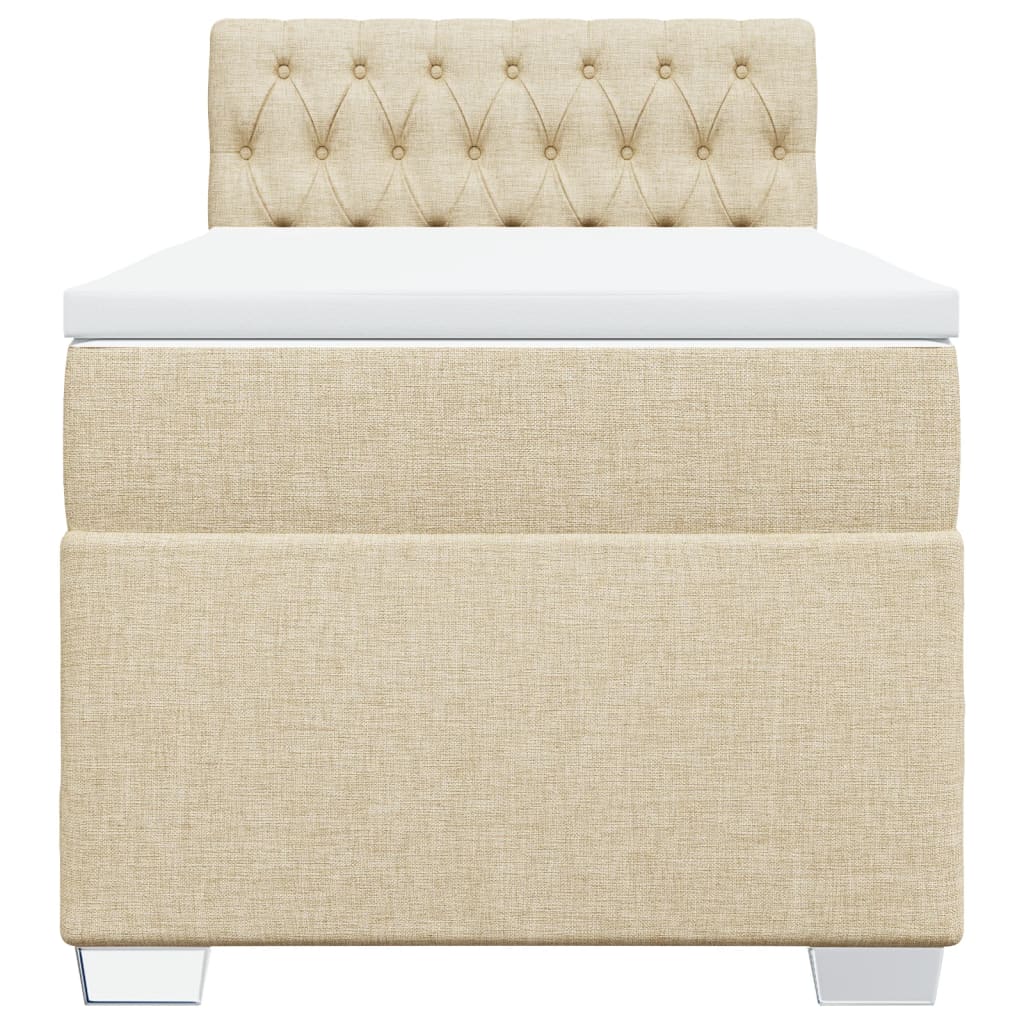 Boxspringbett mit Matratze Creme 90x200 cm Stoff