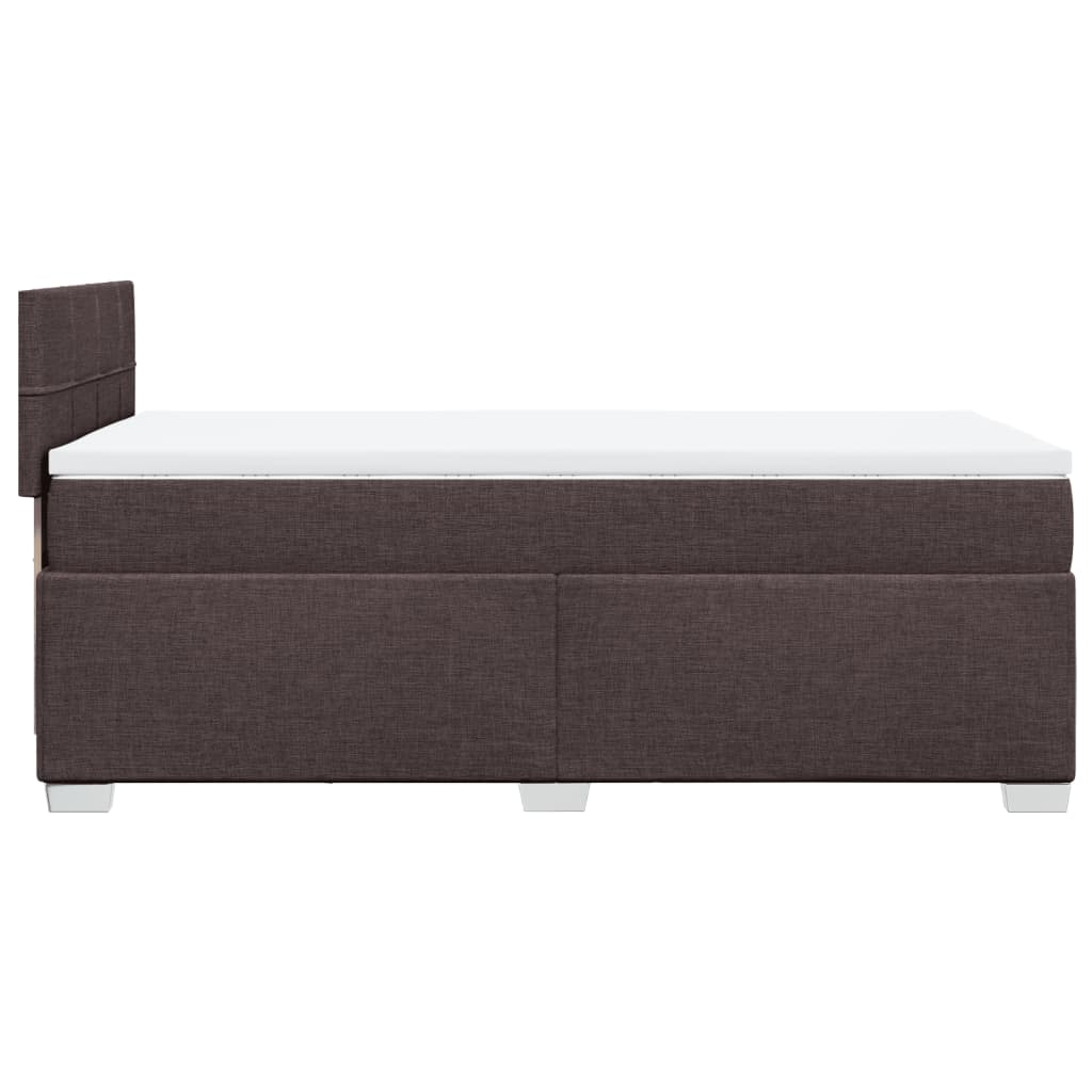 Boxspringbett mit Matratze Dunkelbraun 100x200 cm Stoff