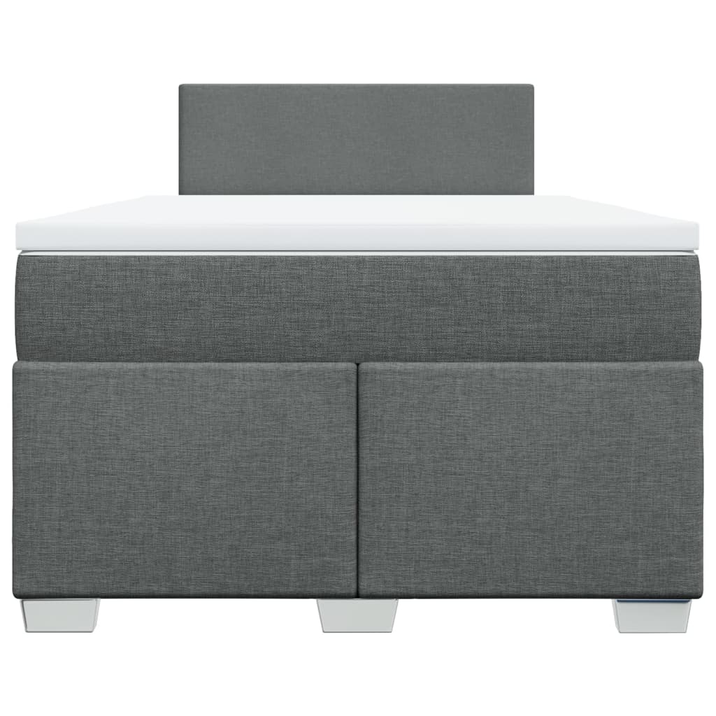 Lit à sommier tapissier avec matelas en tissu gris foncé 120x190 cm