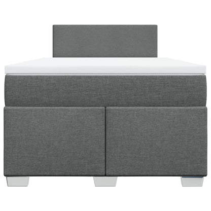 Boxspringbett mit Matratze Dunkelgrau 120x190 cm Stoff