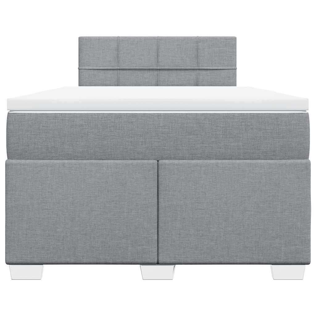Boxspringbett mit Matratze Hellgrau 120x190 cm Stoff