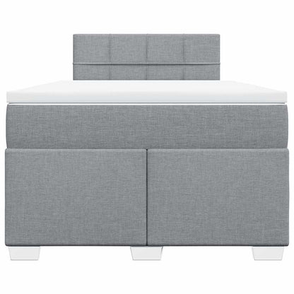 Boxspringbett mit Matratze Hellgrau 120x190 cm Stoff