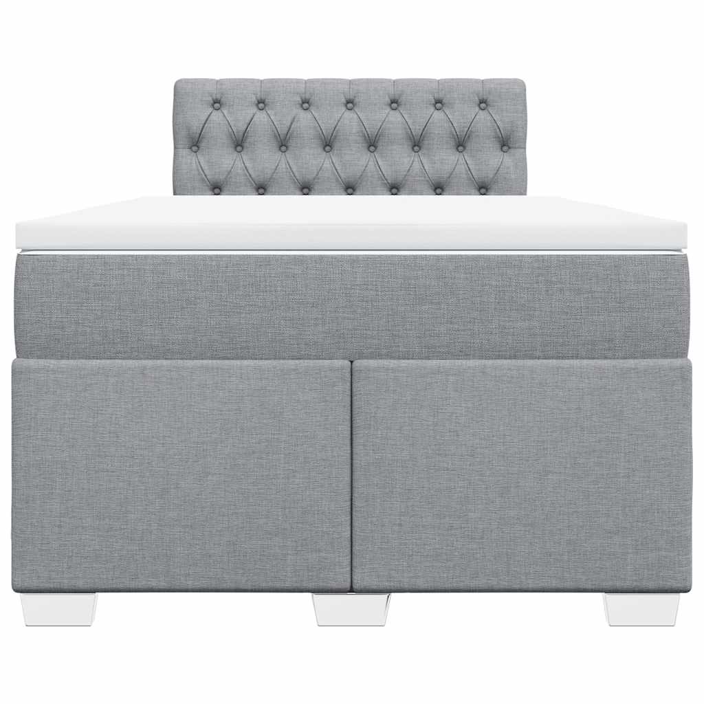 Boxspringbett mit Matratze Hellgrau 120x190 cm Stoff