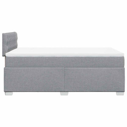 Boxspringbett mit Matratze Hellgrau 120x190 cm Stoff