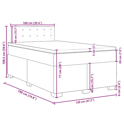 Boxspringbett mit Matratze Hellgrau 120x190 cm Stoff