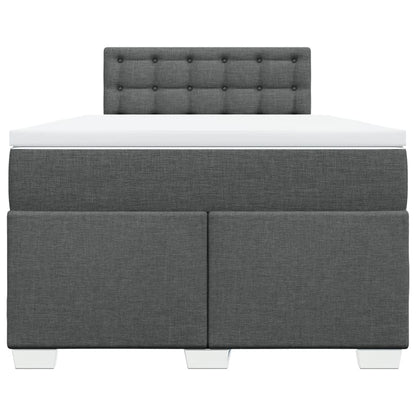 Boxspringbett mit Matratze Dunkelgrau 120x190 cm Stoff