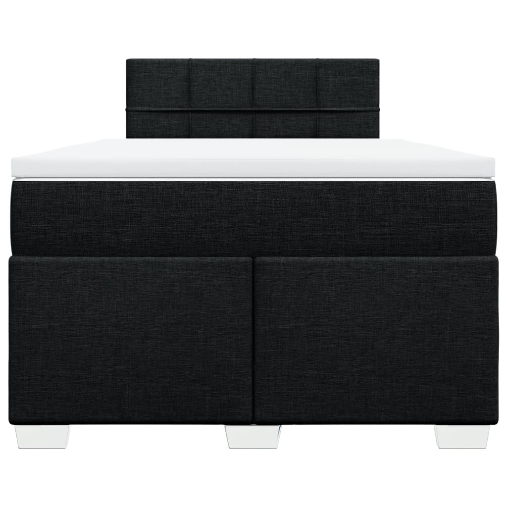 Boxspringbett mit Matratze Schwarz 120x200 cm Stoff
