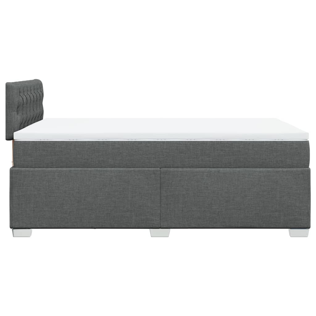 Box spring bed with mattress dark grey 120x200 cm fabric