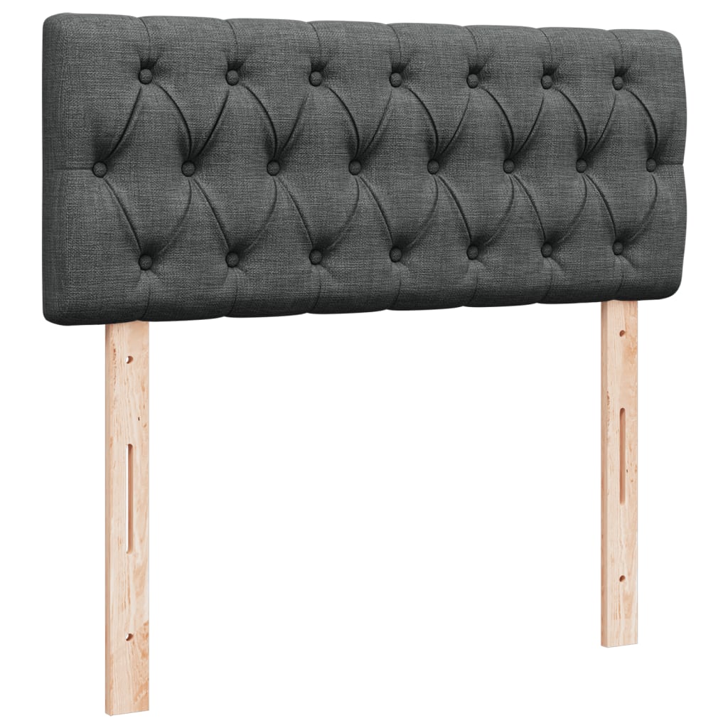 Box spring bed with mattress dark grey 120x200 cm fabric