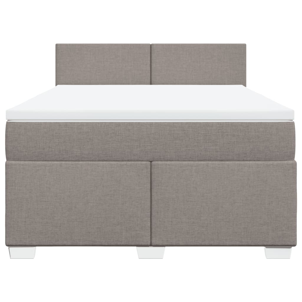 Boxspringbett mit Matratze Taupe 140x190 cm Stoff