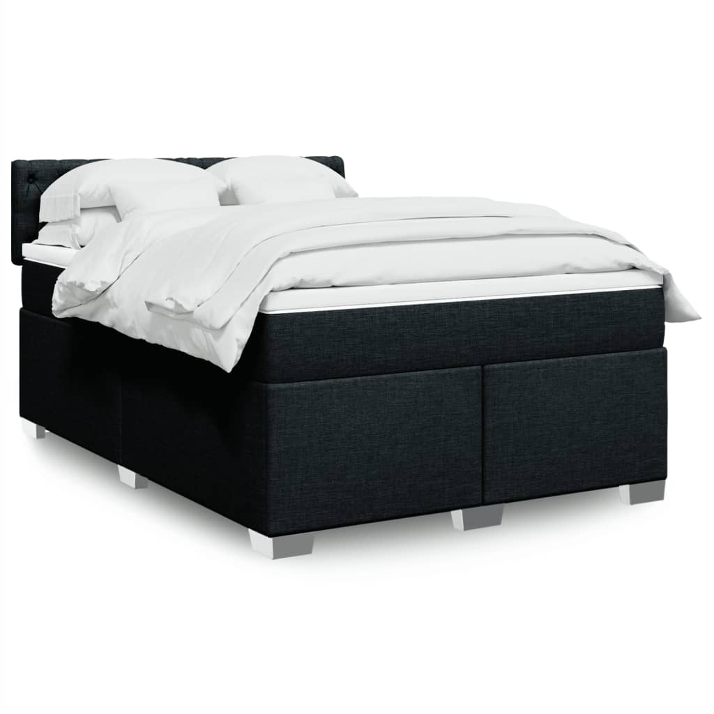Boxspringbett mit Matratze Schwarz 140x190 cm Stoff