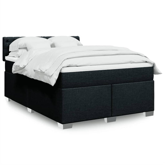 Boxspringbett mit Matratze Schwarz 140x190 cm Stoff