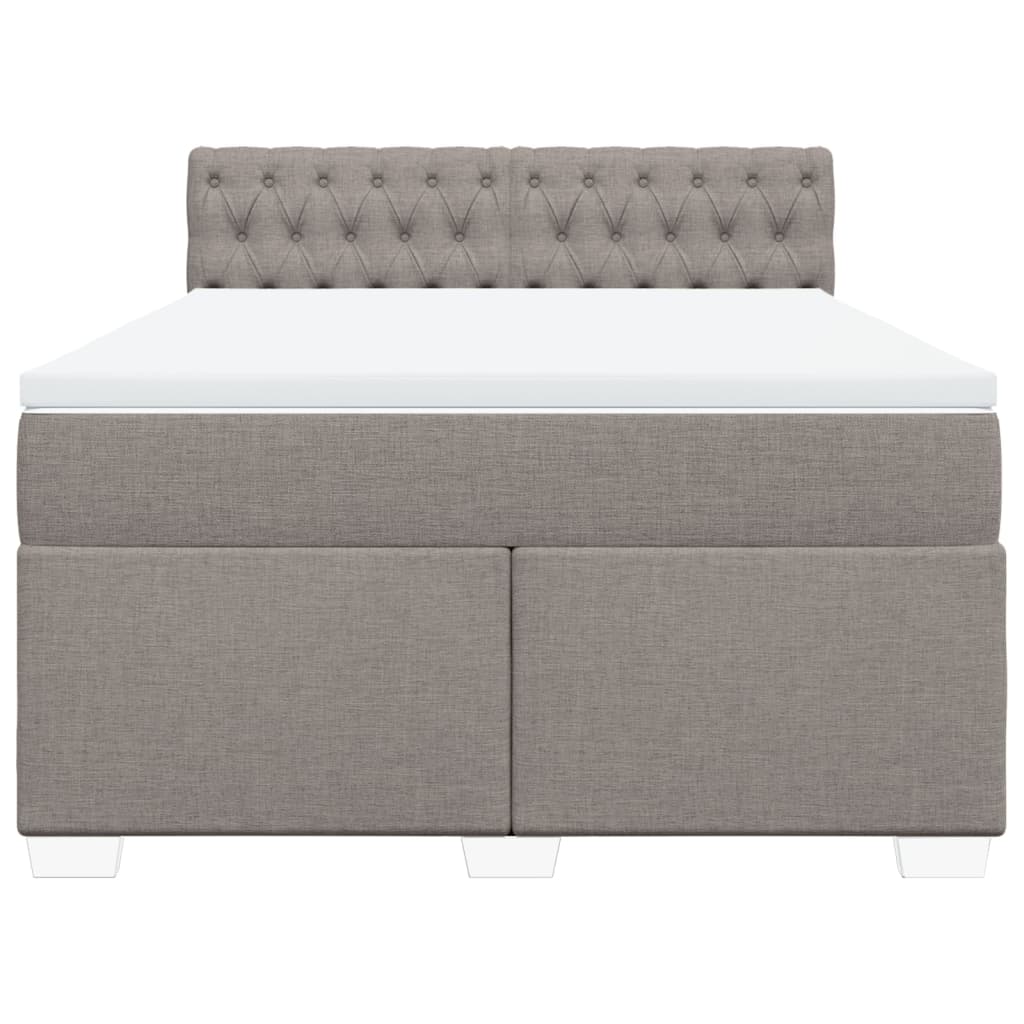Boxspringbett mit Matratze Taupe 140x190 cm Stoff