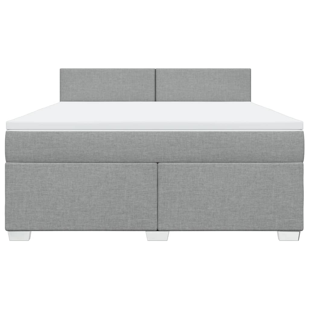 Boxspringbett mit Matratze Hellgrau 180x200 cm Stoff