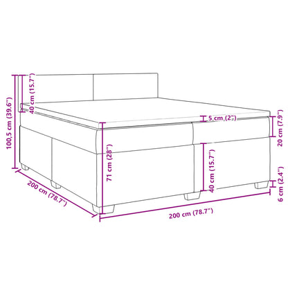 Boxspringbett mit Matratze Hellgrau 200x200 cm Stoff