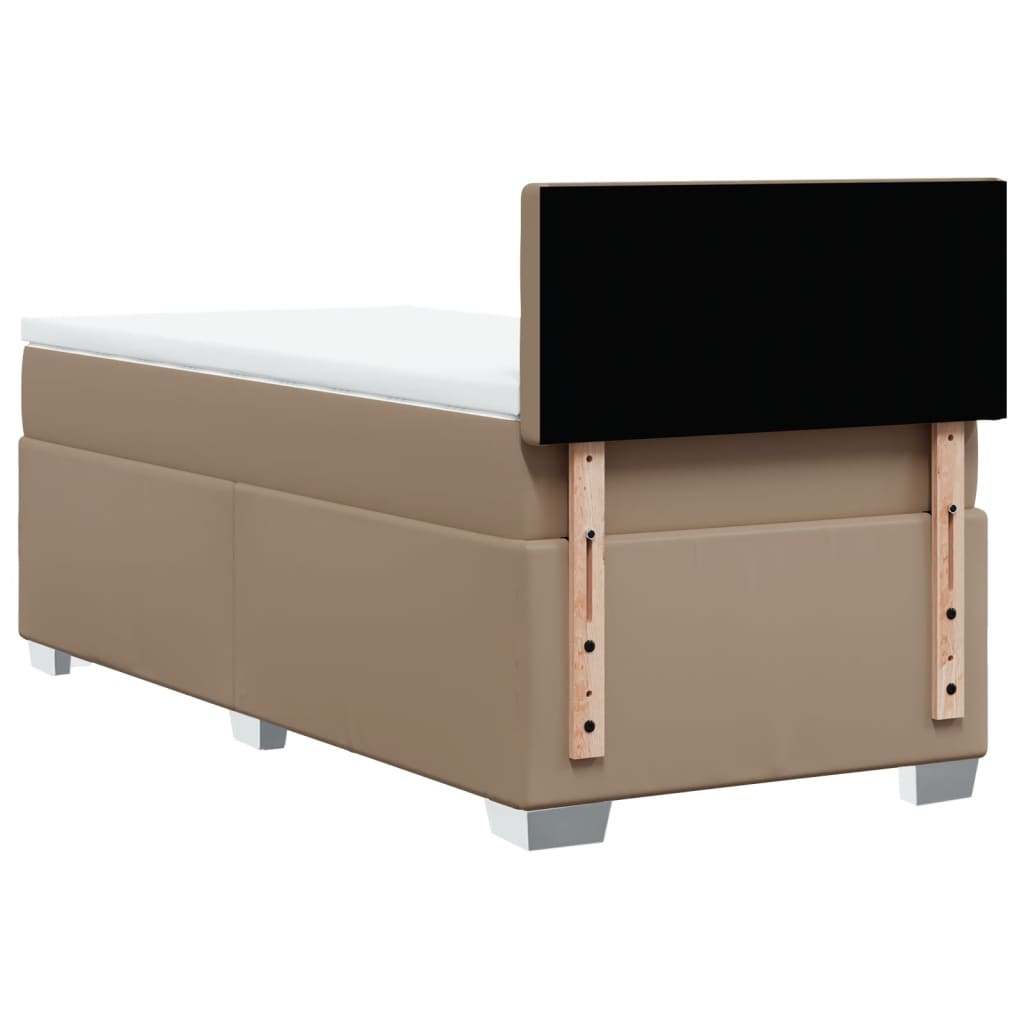 Boxspringbett mit Matratze Cappuccino-Braun 80x200cm Kunstleder