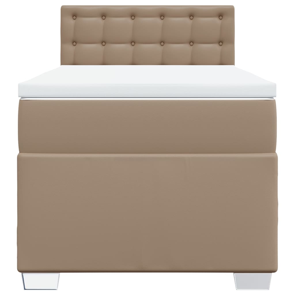 Boxspringbett mit Matratze Cappuccino-Braun 90x190cm Kunstleder