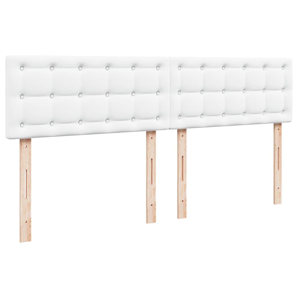 Boxspringbett mit Matratze Weiß 200x200 cm Kunstleder