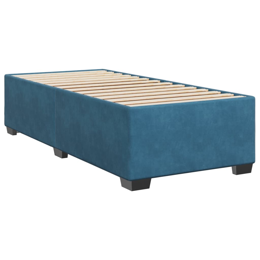 Boxspringbett mit Matratze Dunkelblau 90x190 cm Samt