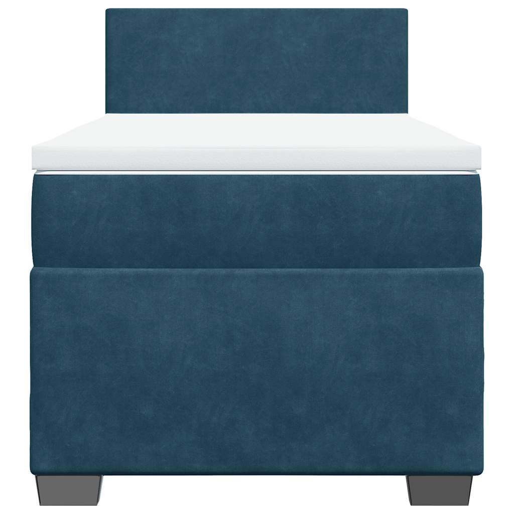 Boxspringbett mit Matratze Dunkelblau 90x200 cm Samt