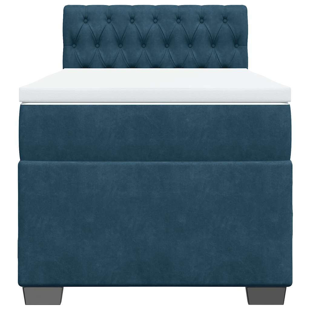 Boxspringbett mit Matratze Dunkelblau 90x200 cm Samt