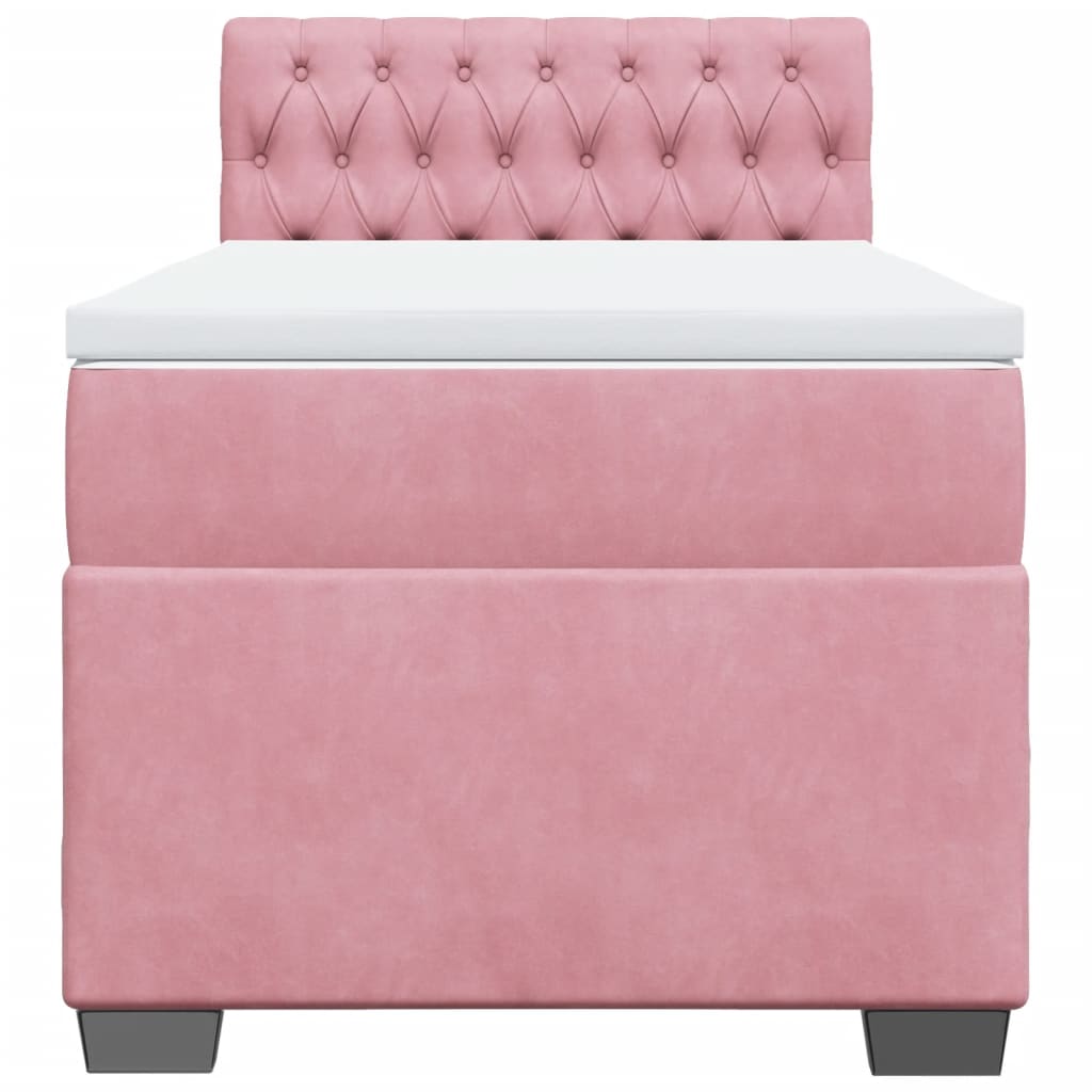 Boxspringbett mit Matratze Rosa 90x200 cm Samt