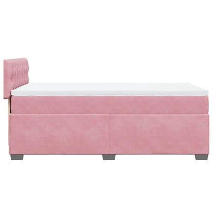 Boxspringbett mit Matratze Rosa 90x200 cm Samt