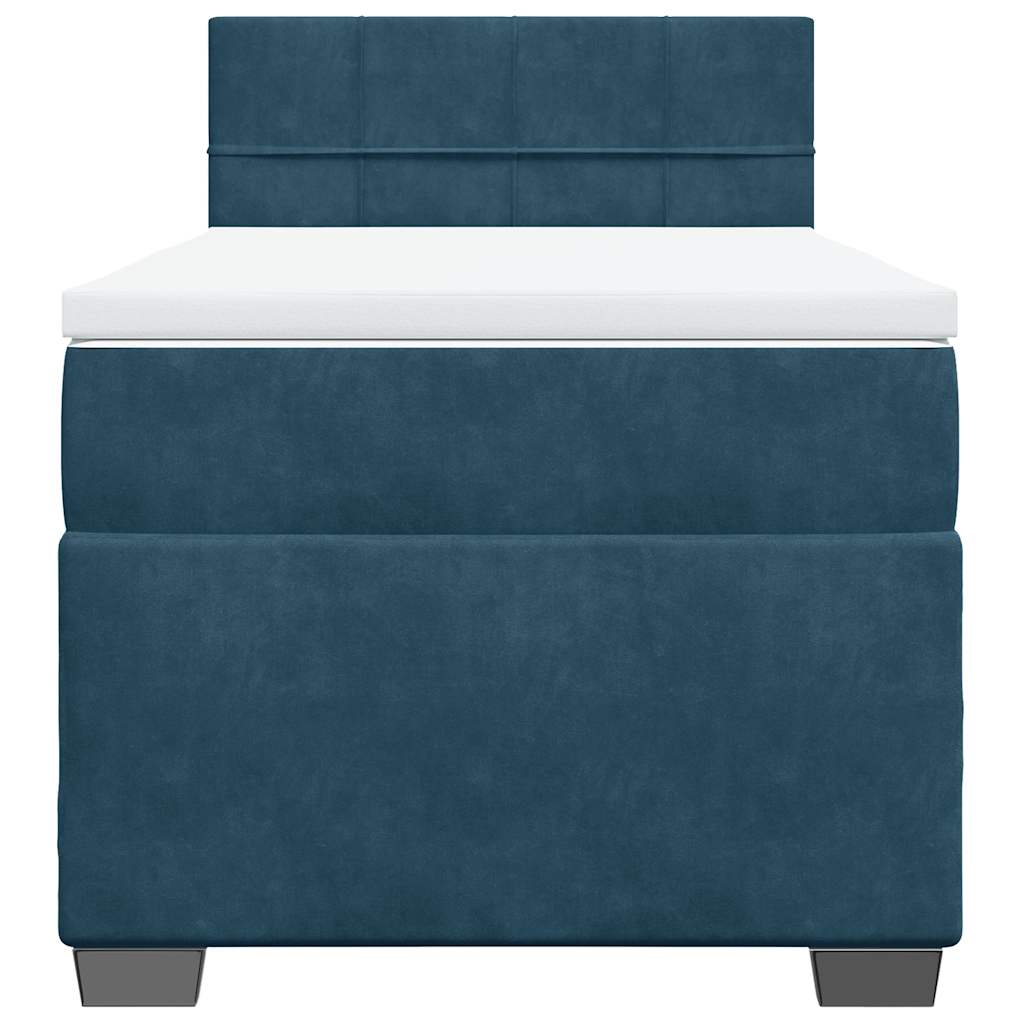 Boxspringbett mit Matratze Dunkelblau 90x200 cm Samt