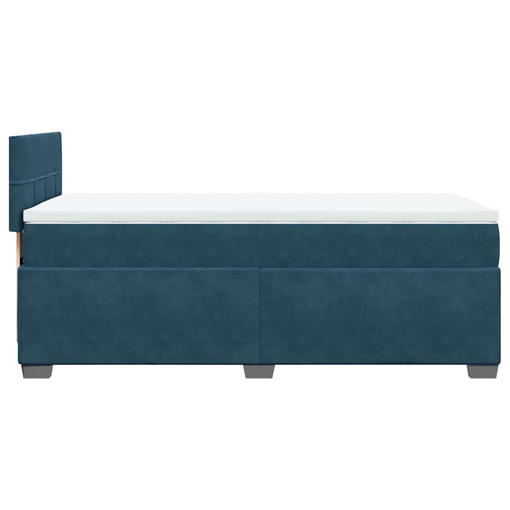 Boxspringbett mit Matratze Dunkelblau 90x200 cm Samt