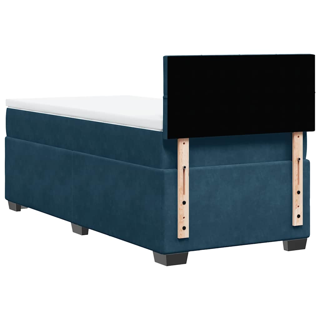Boxspringbett mit Matratze Dunkelblau 90x200 cm Samt