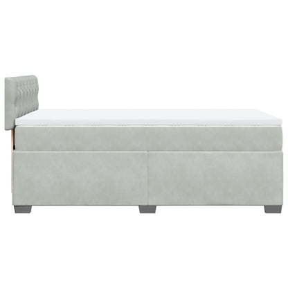 Boxspringbett mit Matratze Hellgrau 100x200 cm Samt