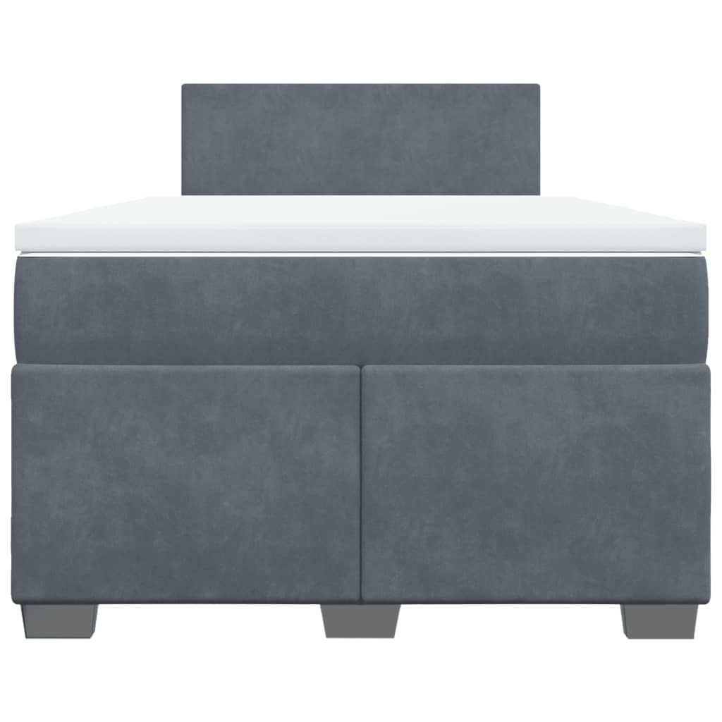 Boxspringbett mit Matratze Dunkelgrau 120x190 cm Samt