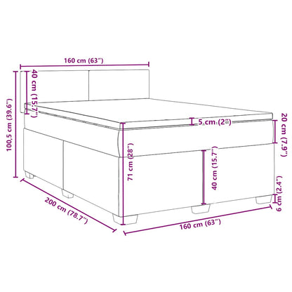 Boxspringbett mit Matratze Schwarz 160x200 cm Samt