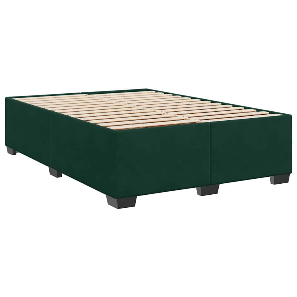 Boxspringbett mit Matratze Dunkelgrün 160x200 cm Samt