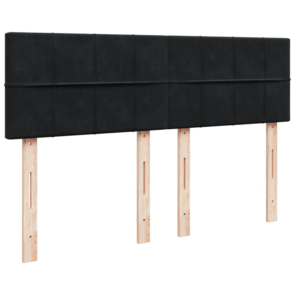 Box spring bed with mattress black 160x200 cm velvet