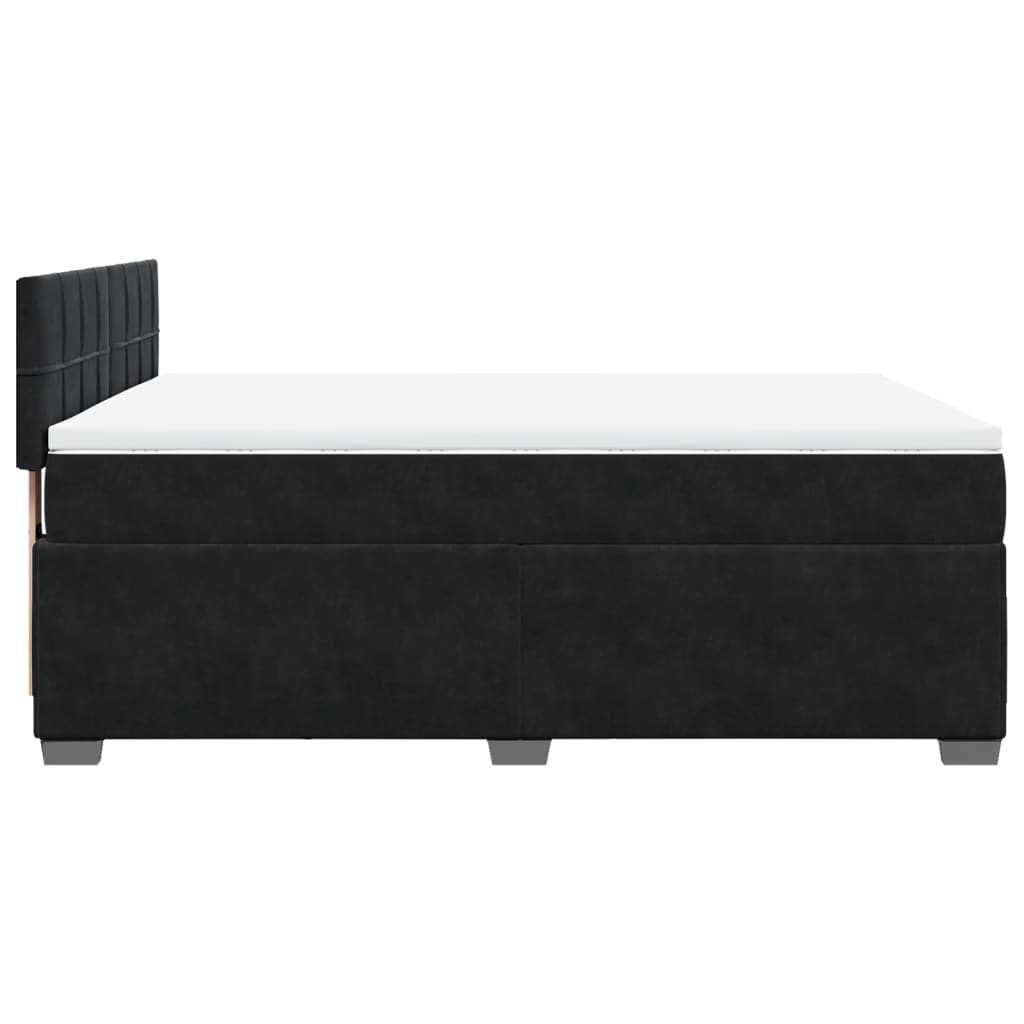 Box spring bed with mattress black 160x200 cm velvet