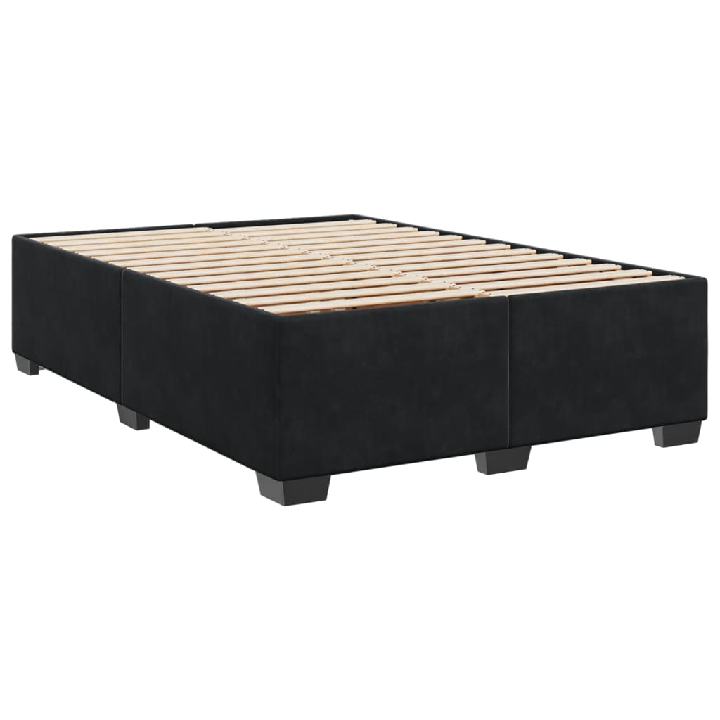 Box spring bed with mattress black 160x200 cm velvet