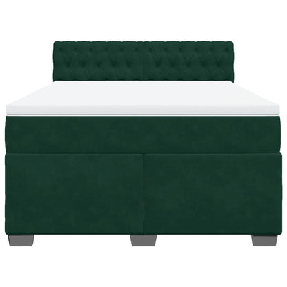 Boxspringbett mit Matratze Dunkelgrün 160x200 cm Samt