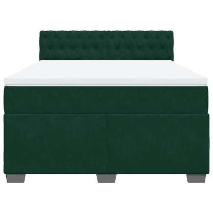 Boxspringbett mit Matratze Dunkelgrün 160x200 cm Samt