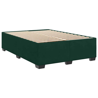 Boxspringbett mit Matratze Dunkelgrün 160x200 cm Samt