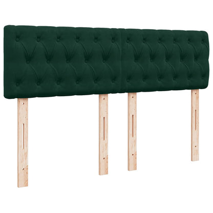 Boxspringbett mit Matratze Dunkelgrün 160x200 cm Samt