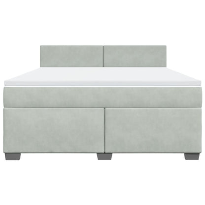 Boxspringbett mit Matratze Hellgrau 180x200 cm Samt