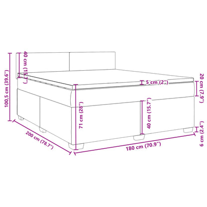 Boxspringbett mit Matratze Dunkelgrau 180x200 cm Samt