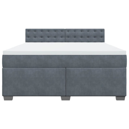 Boxspringbett mit Matratze Dunkelgrau 180x200 cm Samt