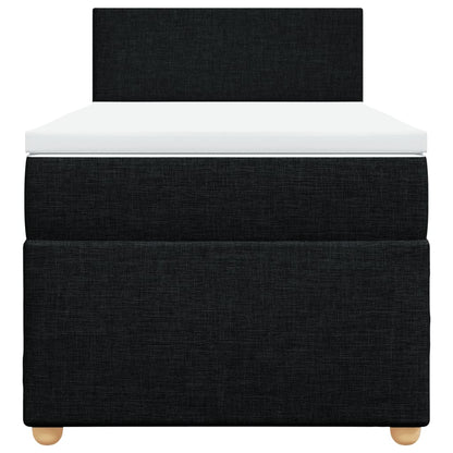 Boxspringbett mit Matratze Schwarz 80x200 cm Stoff
