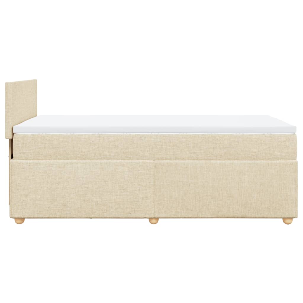 Boxspringbett mit Matratze Creme 80x200 cm Stoff