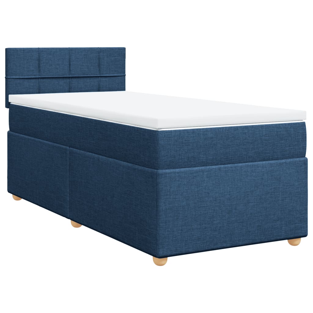 Boxspringbett mit Matratze Blau 80x200 cm Stoff