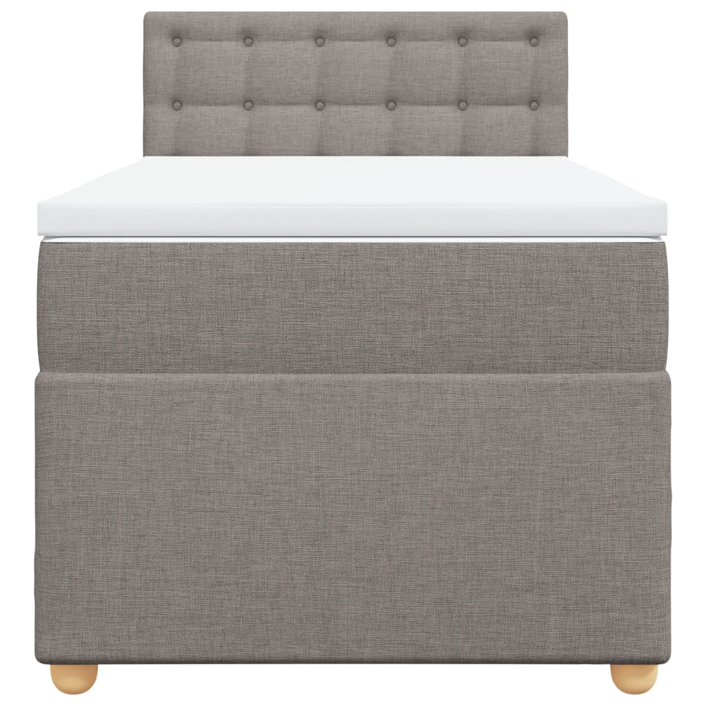 Boxspringbett mit Matratze Taupe 80x200 cm Stoff