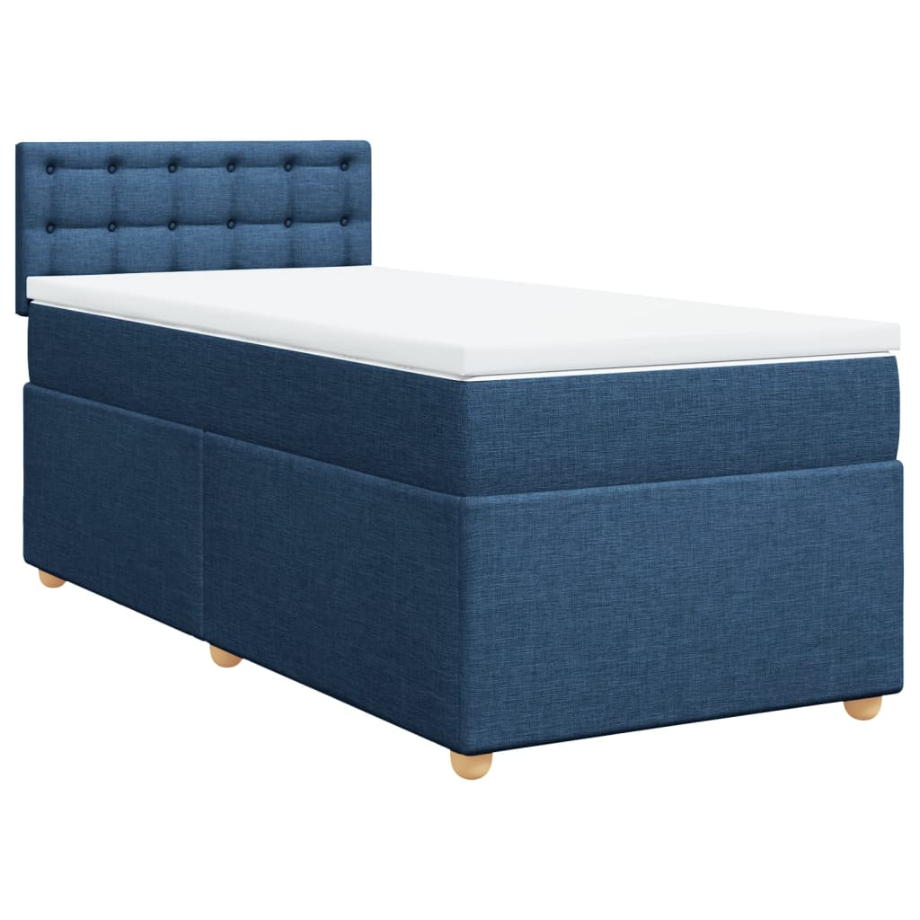 Boxspringbett mit Matratze Blau 80x200 cm Stoff