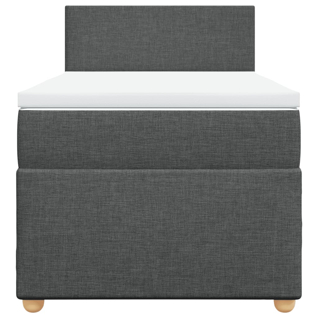 Boxspringbett mit Matratze Dunkelgrau 90x190 cm Stoff